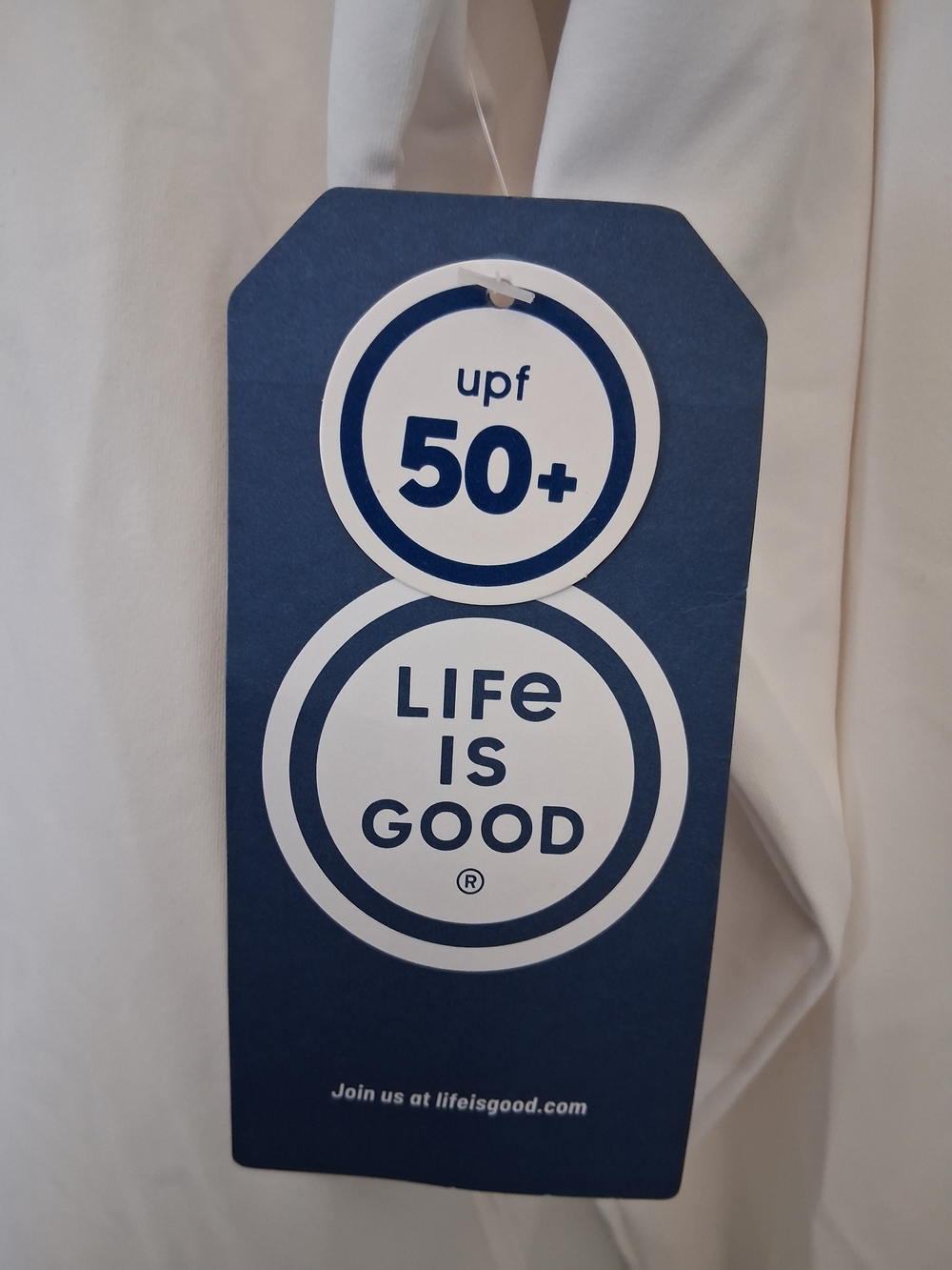 Life Is Good Women's White Rash Guard with Flag Flip-Flop Graphic - Picture 7 of 9